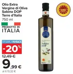 Carrefour Express Olio Extra Vergine di Oliva Sabina DOP Terre d'Italia offerta