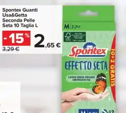 Carrefour Express Spontex Guanti Usa&Getta Seconda Pelle Seta 10 Taglia L offerta