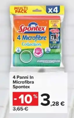 Carrefour Express 4 Panni In Microfibra Spontex offerta
