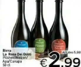 Crai La rosa dei gusti pilsner birra offerta