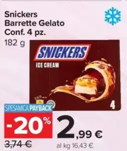Carrefour Express Snickers Barrette Gelato offerta