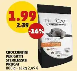 PENNY Croccantini per gatti sterilizzati procat offerta