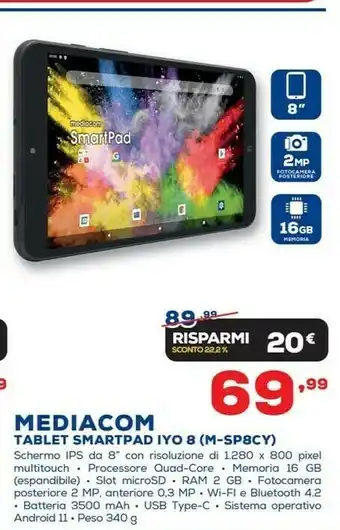 Euronics Tablet smartpad iyo 8 (m-sp8cy) offerta