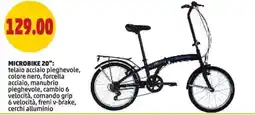 PENNY Microbike 20": telaio acciaio pieghevole, colore nero, forcella offerta