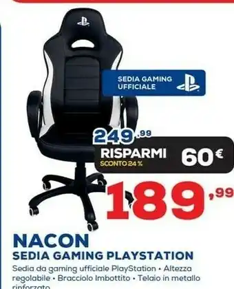 Euronics Pcch-350 sedia per videogioco sedia per gaming universale seduta imbottita offerta