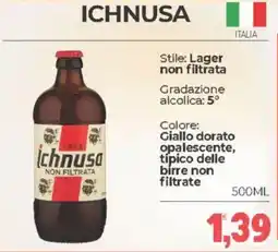Eté ICHNUSA Stile: Lager non filtrata offerta