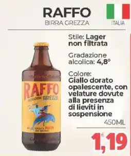 Eté Raffo birra grezza offerta