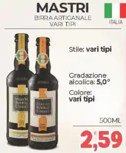 Eté Mastri birra artiganale vari tipi offerta