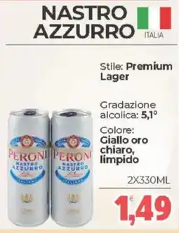Eté NASTRO AZZURRO Stile: Premium Lager offerta