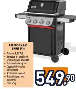 Unieuro weber Barbecue a gas spirit E410 offerta