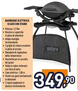 Unieuro Barbeque elettrico Q1400 con stand offerta