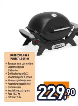 Unieuro Weber barbecue a gas portatile 01100 offerta