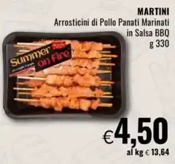 Famila MARTINI Arrosticini di Pollo Panati Marinati in Salsa BBQ offerta