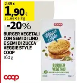 Coop Reno Burger vegetali con semi di lino e semi di zucca veggie style COOP offerta