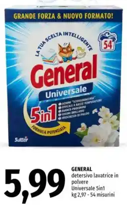 Famila GENERAL detersivo lavatrice in polvere Universale 5in1 offerta