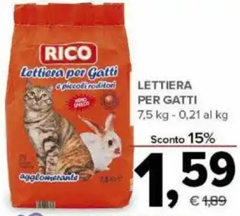 Todis Rico Lettiera Per Gatti 7,5 kg offerta