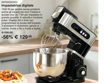 Kasanova Impastatrice digitale 7 litri da 1500 w, kasanova offerta