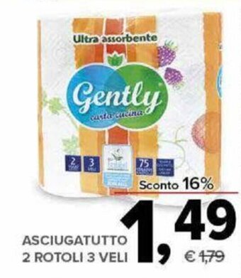 Todis Asciugatutto 2 Rotoli 3 Veli offerta
