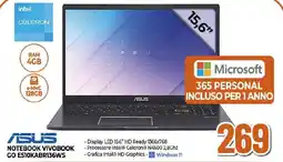Ipercoop ASUS NOTEBOOK VIVOBOOK GO E510KABR136WS offerta