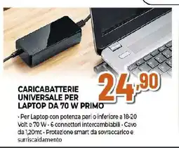 Ipercoop Caricabatterie universale per laptop da 70 w primo offerta