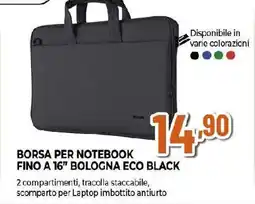 Ipercoop Borsa per notebook fino a 16" bologna eco black offerta
