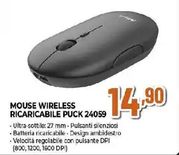 Ipercoop Mouse wireless ricaricabile puck 24059 offerta