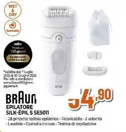 Ipercoop BRAUN EPILATORE SILK-ÉPIL 5 SE5011 offerta