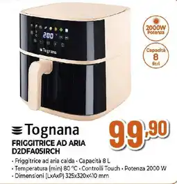 Ipercoop Tognana FRIGGITRICE AD ARIA D2DFA05IRCH offerta