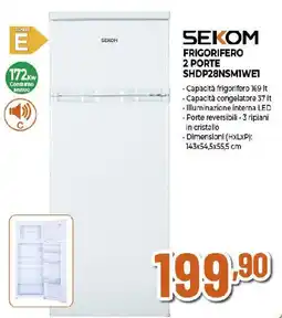 Ipercoop SEKOM FRIGORIFERO 2 PORTE SHDP28NSMIWET offerta