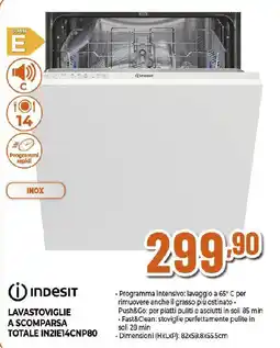 Ipercoop INDESIT LAVASTOVIGLIE A SCOMPARSA TOTALE IN2IE14CNP80 offerta