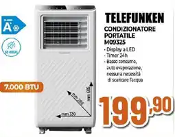 Ipercoop TELEFUNKEN CONDIZIONATORE PORTATILE M09325 offerta