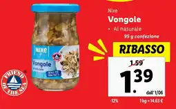 Lidl Nixe Vongole offerta