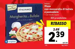 Lidl Italiamo Pizza con mozzarella di bufala e pomodoro offerta