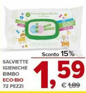 Todis Eco-Bio Salviette Igieniche Bimbo 72 Pezzi offerta