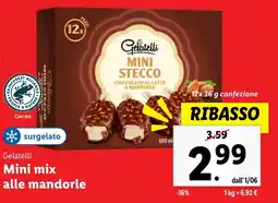 Lidl Gelatelli Mini mix alle mandorle offerta