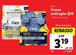 Lidl Cien Crema antirughe Q10 offerta
