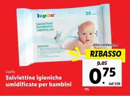 Lidl Lupilu Salviettine igieniche umidificate per bambini offerta