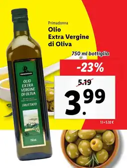 Lidl Primadonna Olio Extra Vergine di Oliva offerta