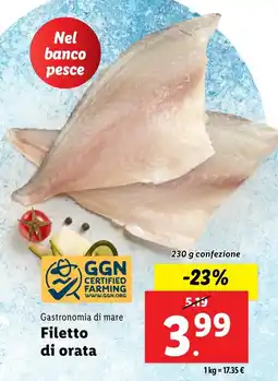 Lidl Gastronomia di mare Filetto di orata offerta