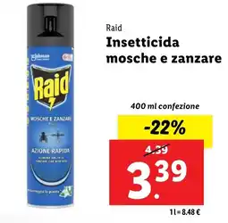 Lidl Raid Insetticida mosche e zanzare offerta