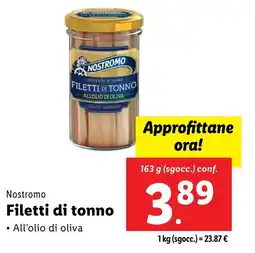 Lidl Nostromo Filetti di tonno offerta