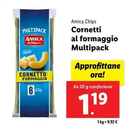 Lidl Amica Chips Cornetti al formaggio Multipack offerta