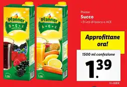 Lidl Pfanner Succo offerta