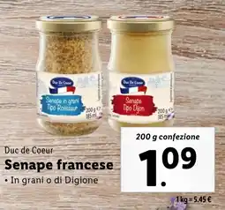 Lidl Duc de Coeur Senape francese offerta