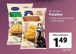 Lidl Duc de Coeur Patatine offerta