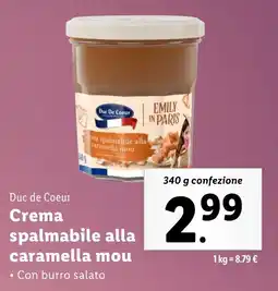 Lidl Duc de Coeur Crema spalmabile alla caramella mou offerta
