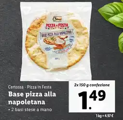 Lidl Certossa Pizza in Festa Base pizza alla napoletana offerta