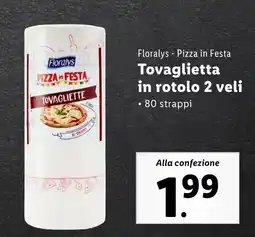 Lidl Floralys Pizza in Festa Tovaglietta in rotolo 2 veli offerta