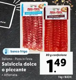Lidl Italiamo Pizza in Festa Salsiccia dolce o piccante offerta