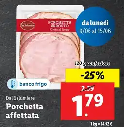 Lidl Dal Salumiere Porchetta affettata offerta